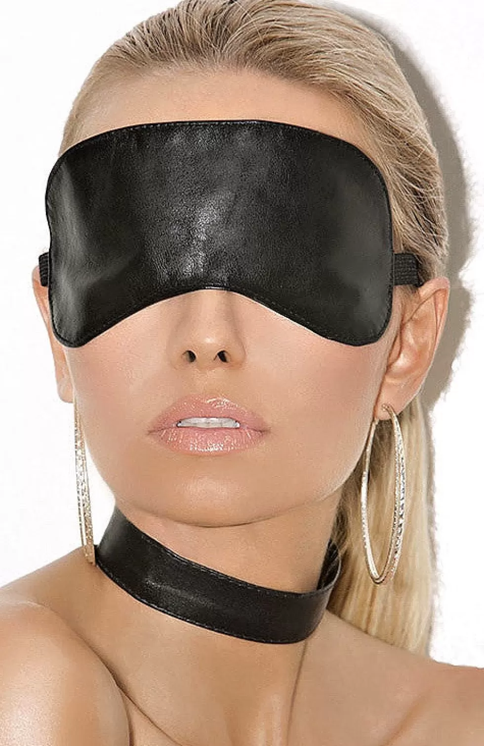 Best Sexylingerieland L9152 Leather blindfold. Black