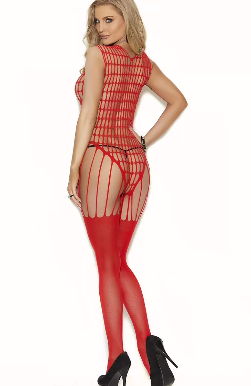 Sale Sexylingerieland crochet net bodystocking Red